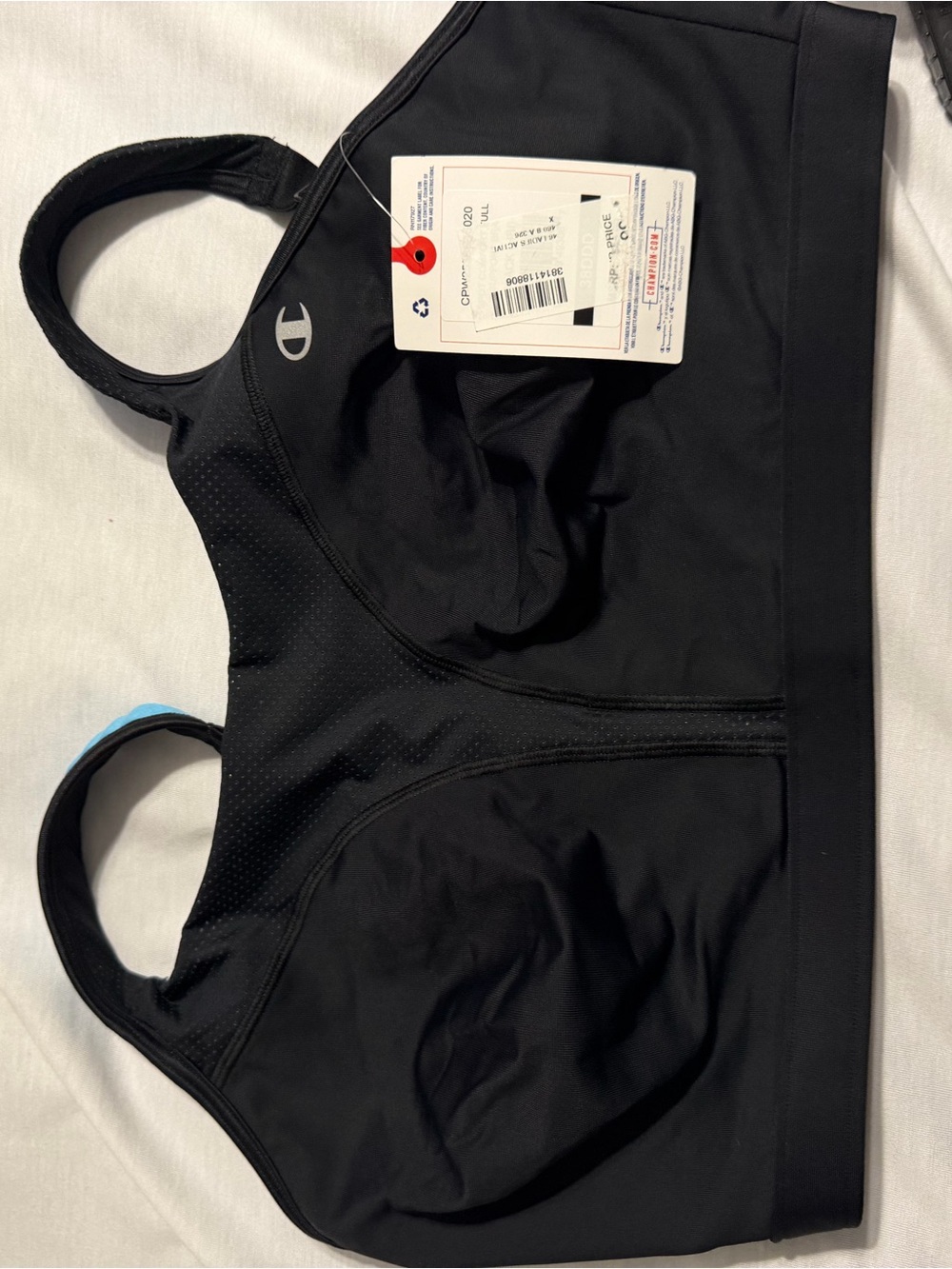 Champion Black High-Impact Sports Bra with Logo